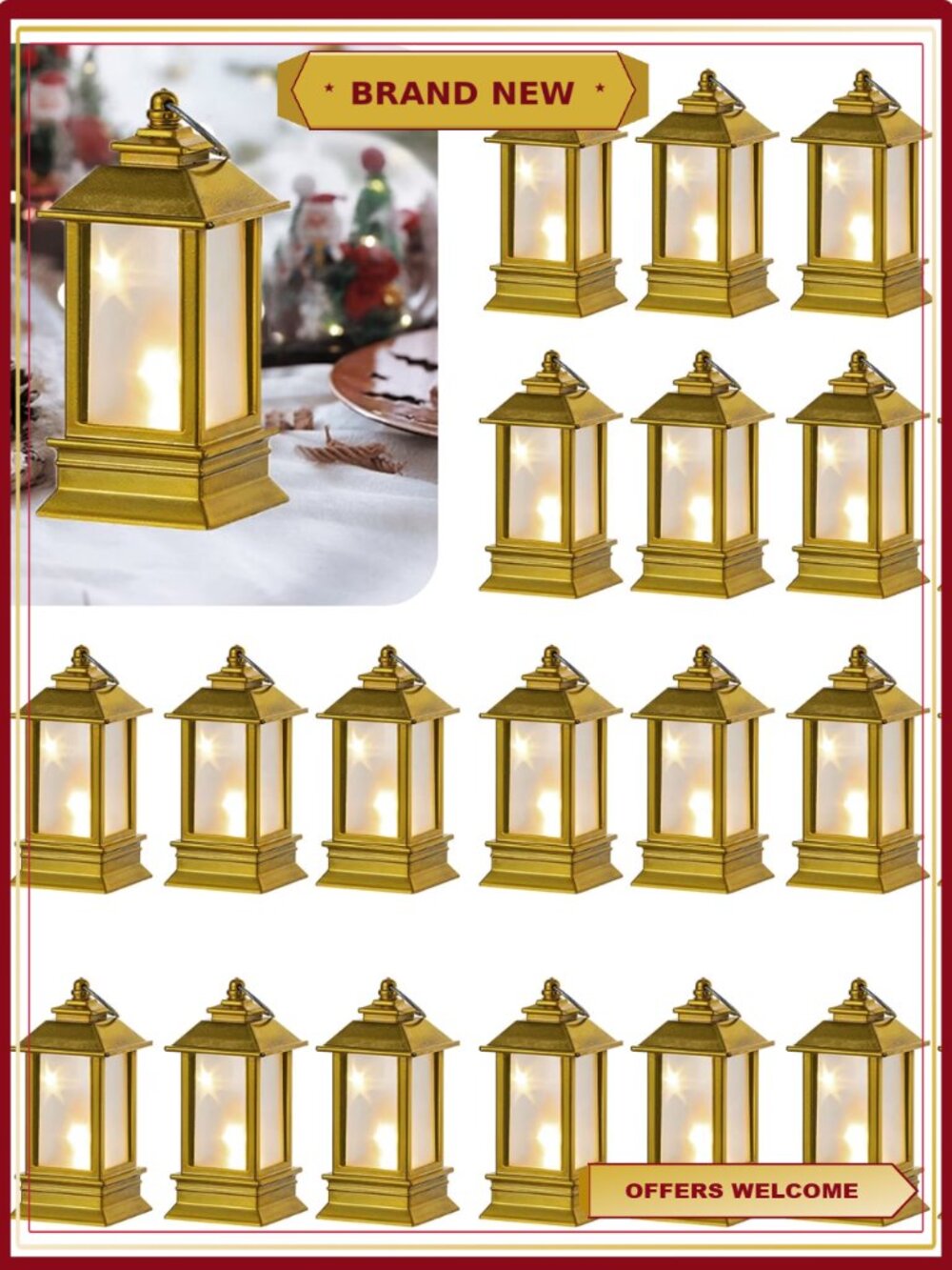 Set of 24 Mini Starry Lanterns with LED Lights Decorative Hanging